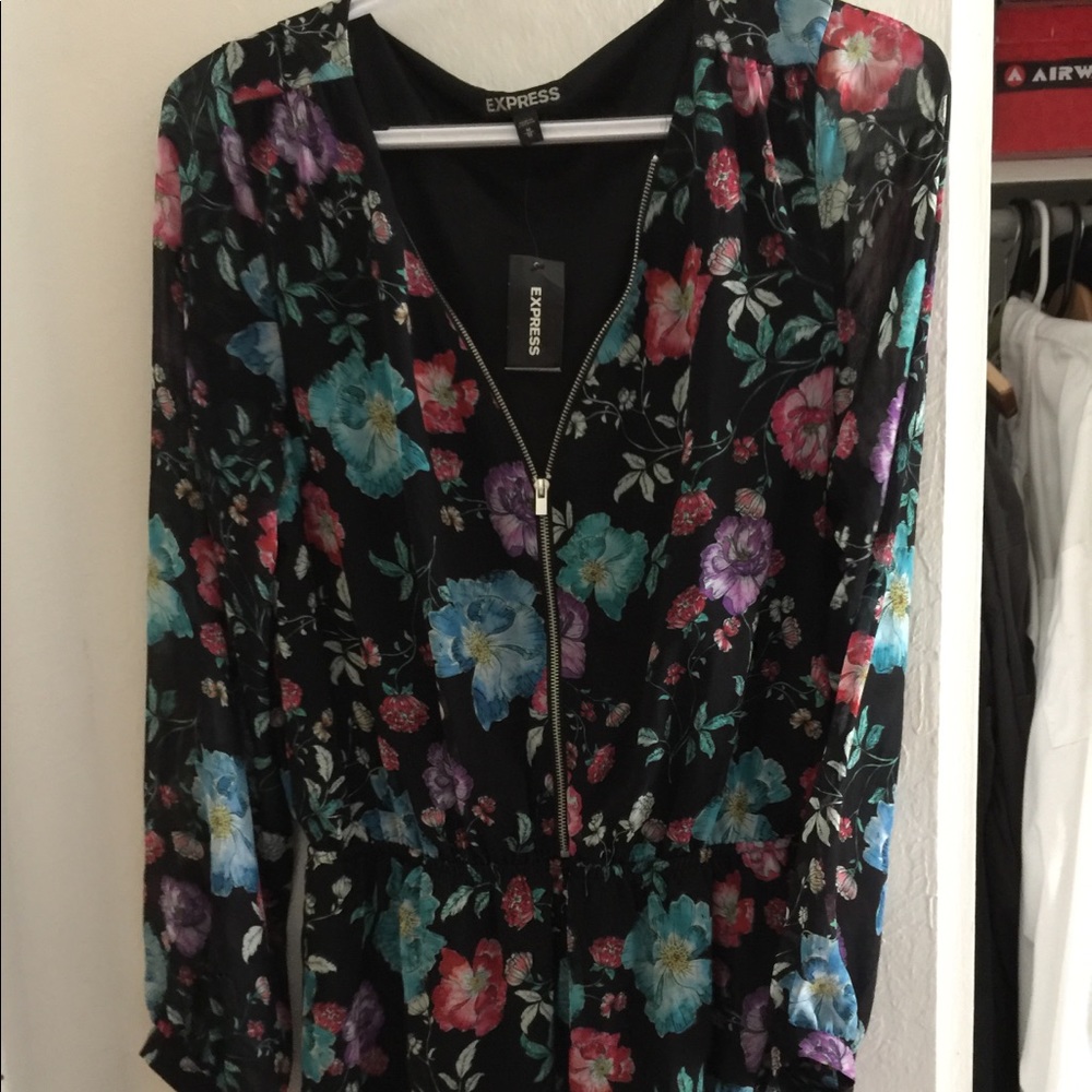 Express floral romper jumpsuit